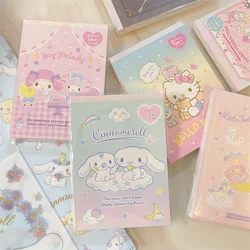 Sanrio Sticker Book Cute Melody Cinnamoroll Kitty Hand Book Note Paper Cartoon Memo With Stickers For Girls Toys Gifts