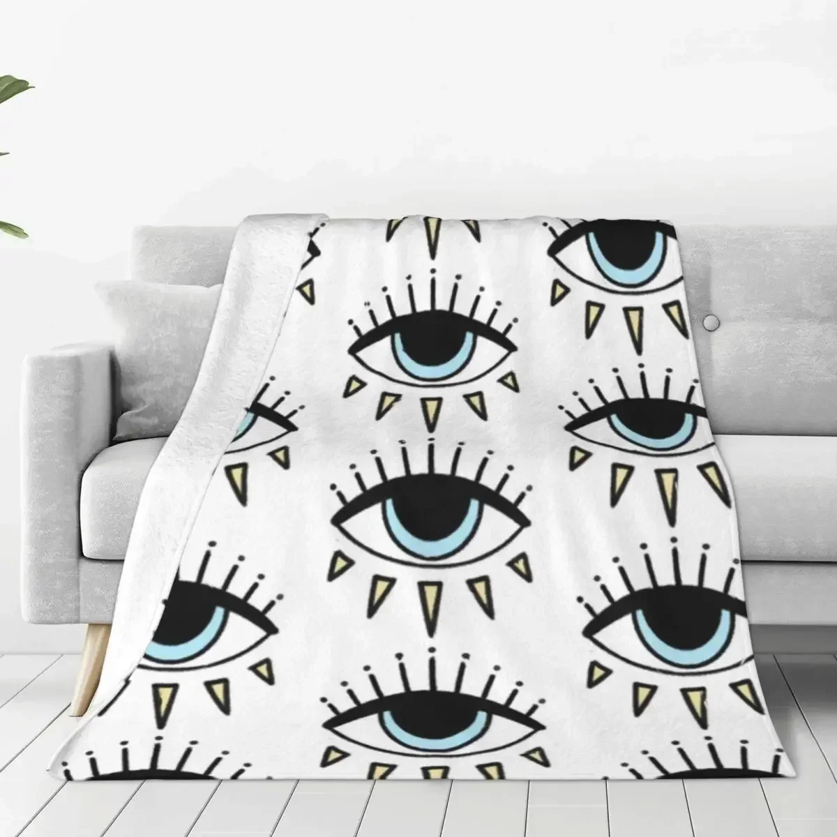 Blue Eyes Super Soft Blanket Eyelash Magcial Camping Throw Blanket Winter Novelty Custom Flannel Bedspread Sofa Bed Cover
