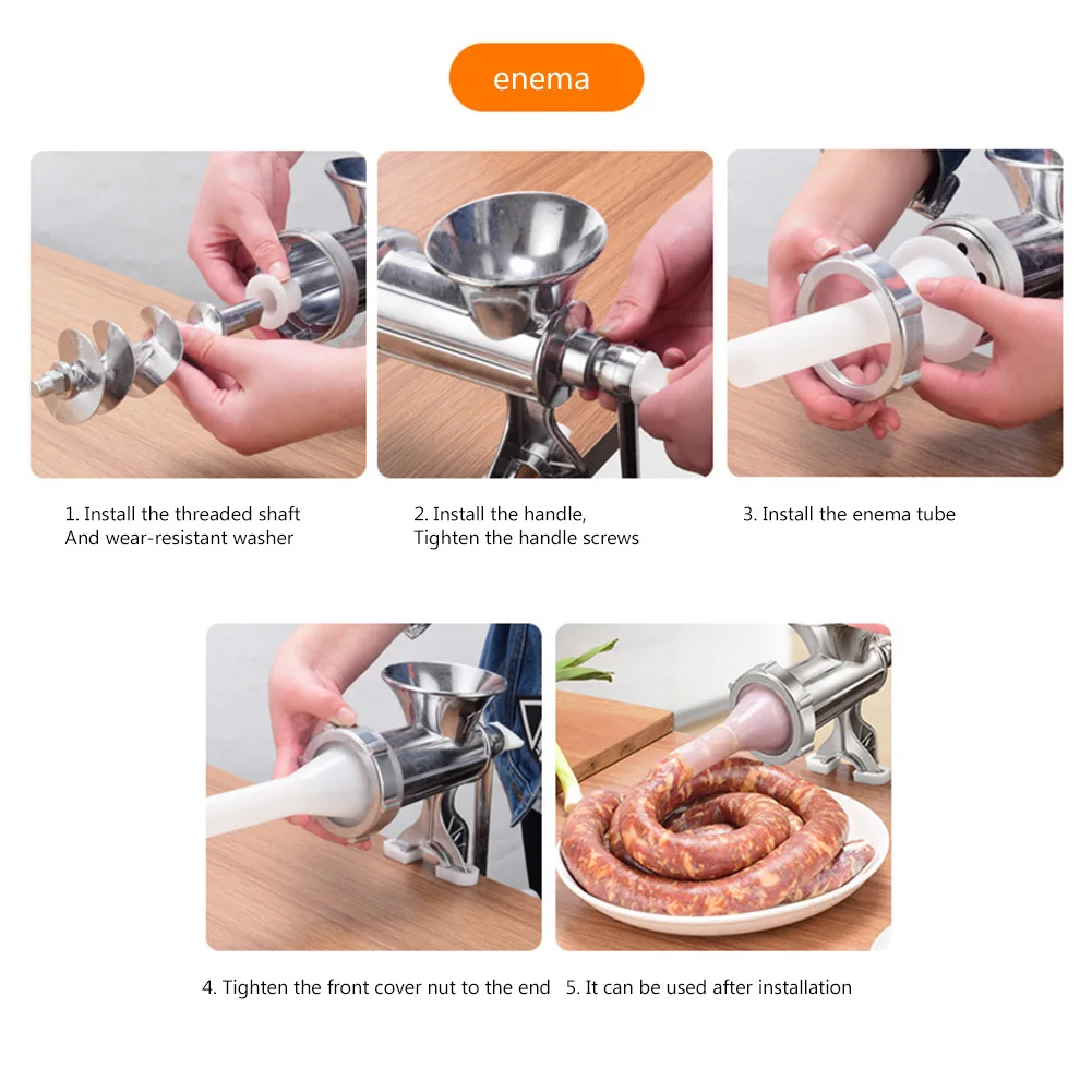 Multifunctional Handheld Making Mincer Cooking Tools Portable Sausage Stuffer Filler Hand Crank Accessories Kitchen Supplies