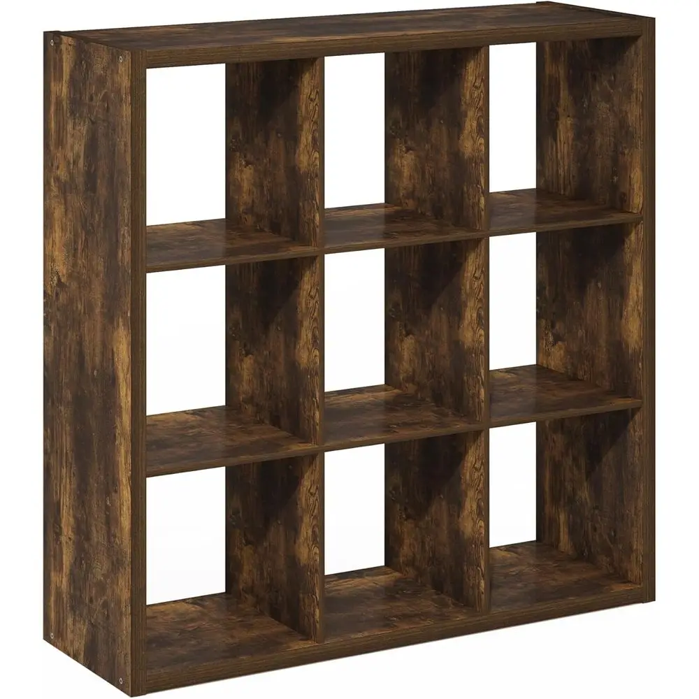 

Книжная полка Cubicle, книжная полка с 9 кубами, двусторонний книжный шкаф с очень толстой рамой и открытой спиной, 14,6 x 44 x 44 дюйма, для Livin
