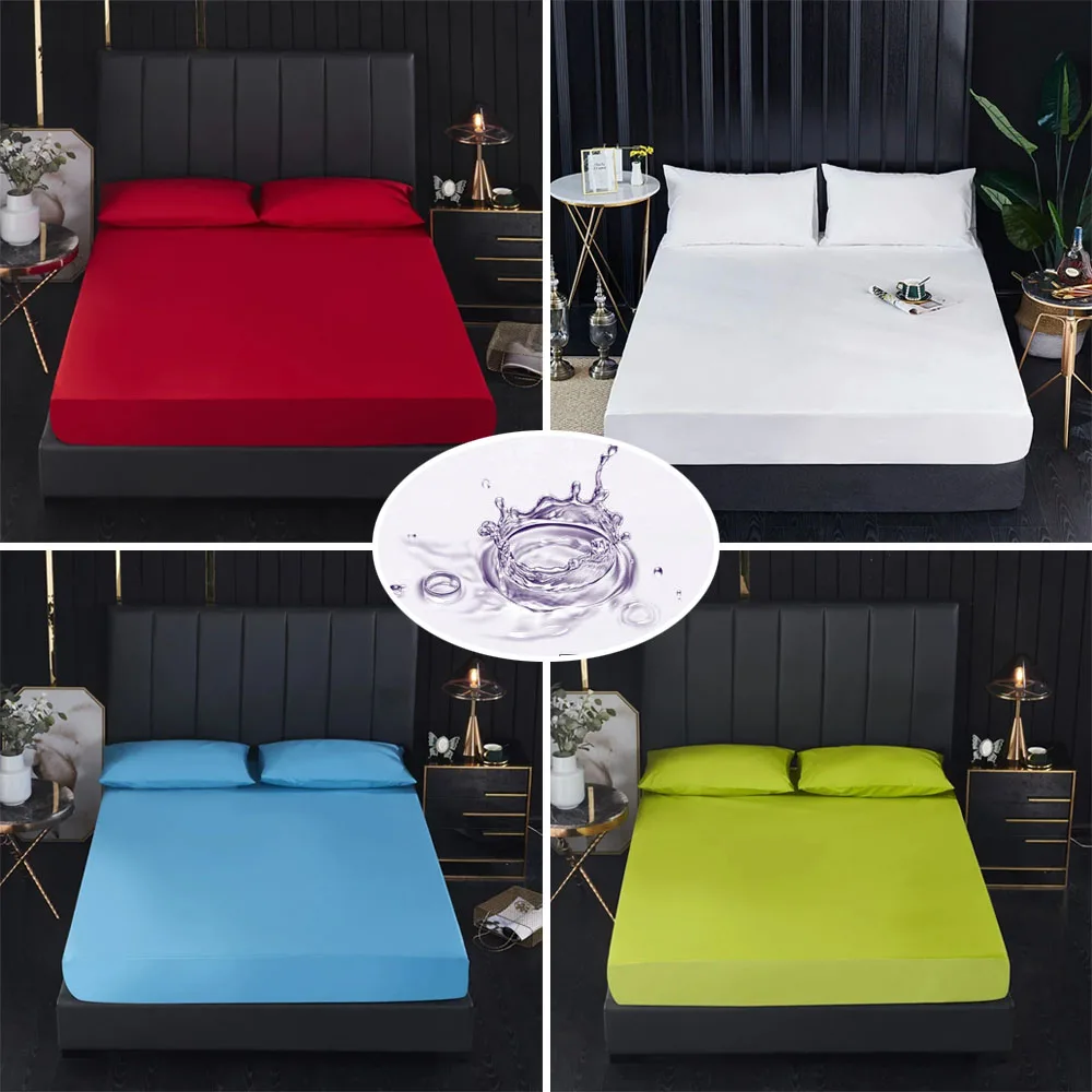 

Waterproof Mattress Pad Cover Breathable Washable Bedspreads Anti-bacteria Anti-mite Fitted Double Bedsheet 90/120/150/180/200cm