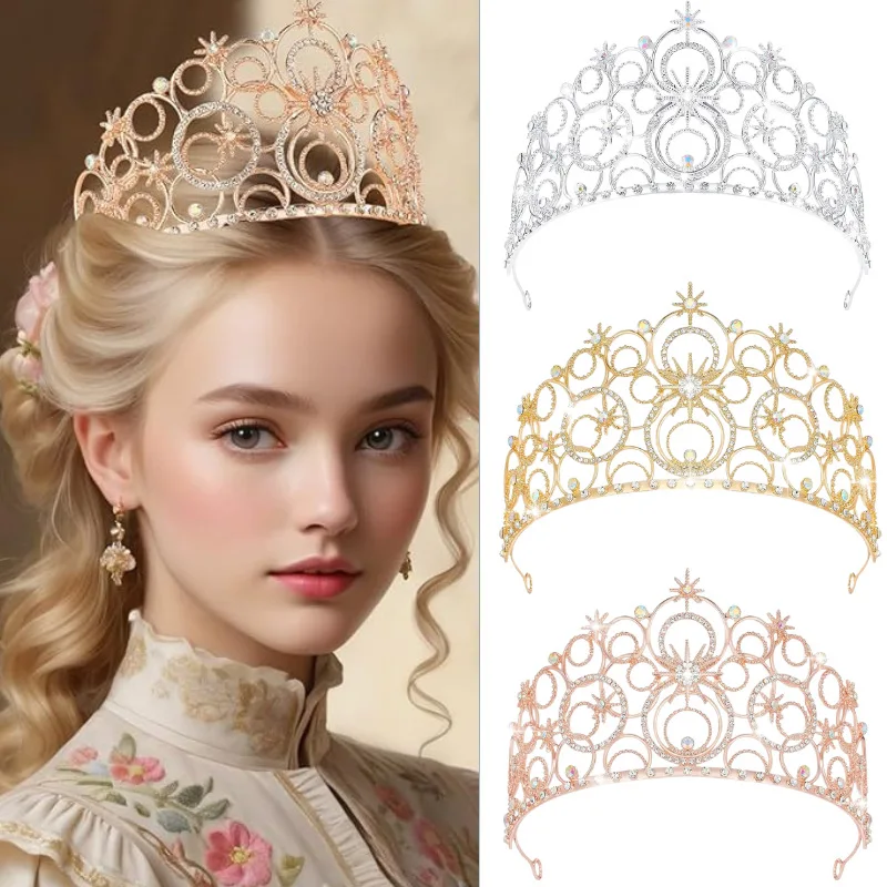 Wicked Glinda Crown Cosplay Fantasia Disguise Costume Headgear for Women Girls Dress Up Halloween Carnival Costume Accessories