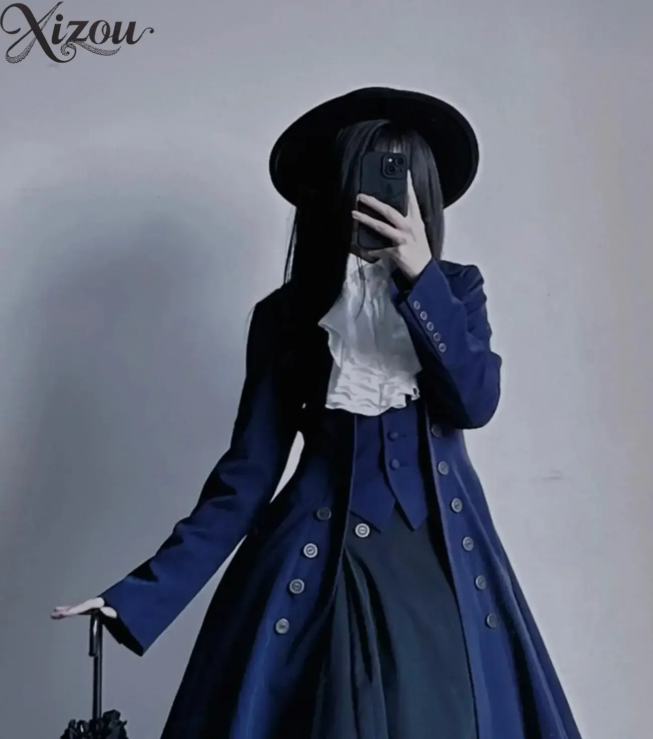 

French Retro Double Breasted Wool Coat Medieval Gothic Long Robe Y2K Punk Lolita Halloween Cosplay Jackets Autumn Winter 2026