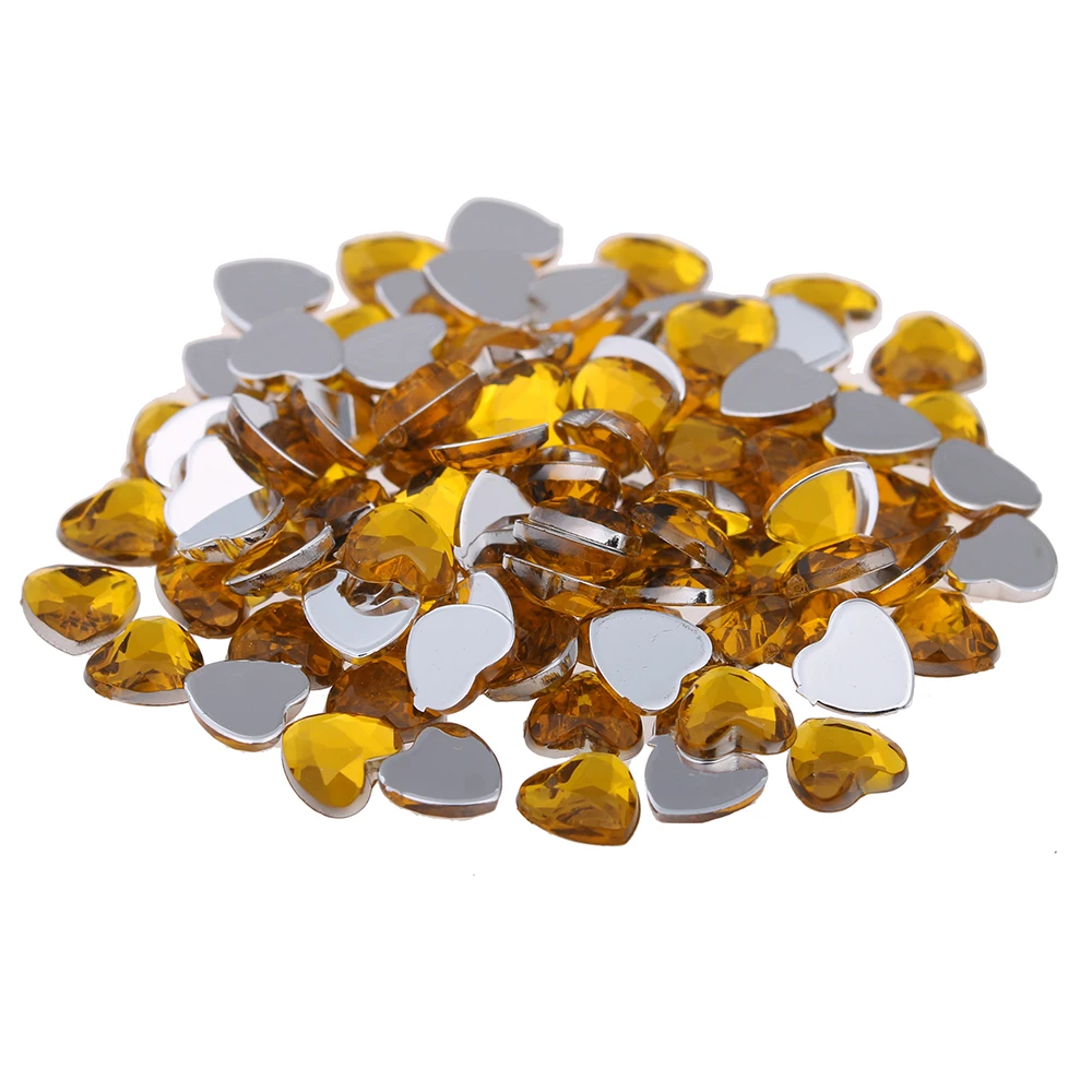 Decorazioni per unghie 3mm 300pcs gemme a forma di cuore brillanti sfaccettature piatte colori normali Strass acrilici Strass Strass Strass adesivi