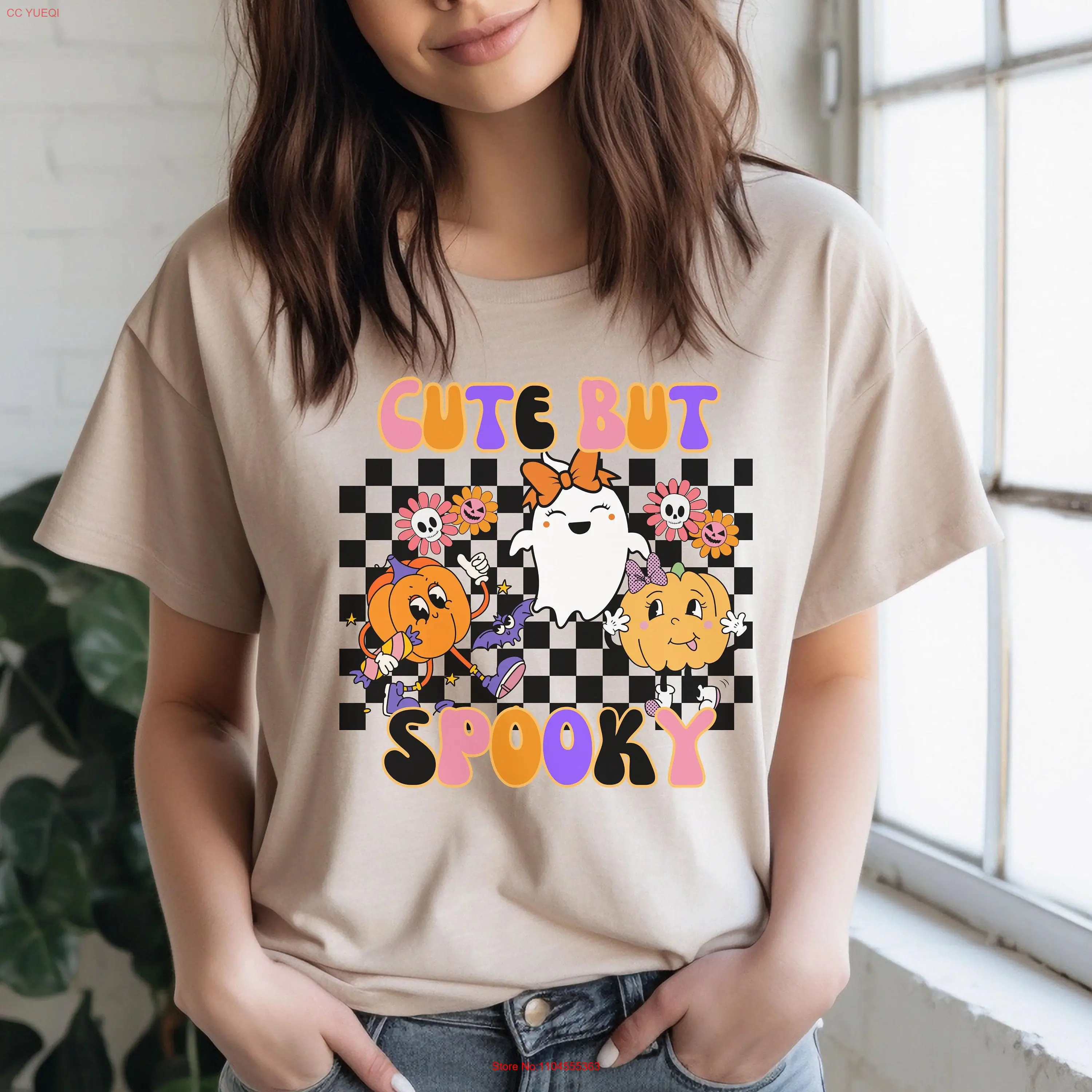 

милая, но жуткая рубашка, футболка сезона Хэллоуина в стиле ретро с длинными или короткими рукавами