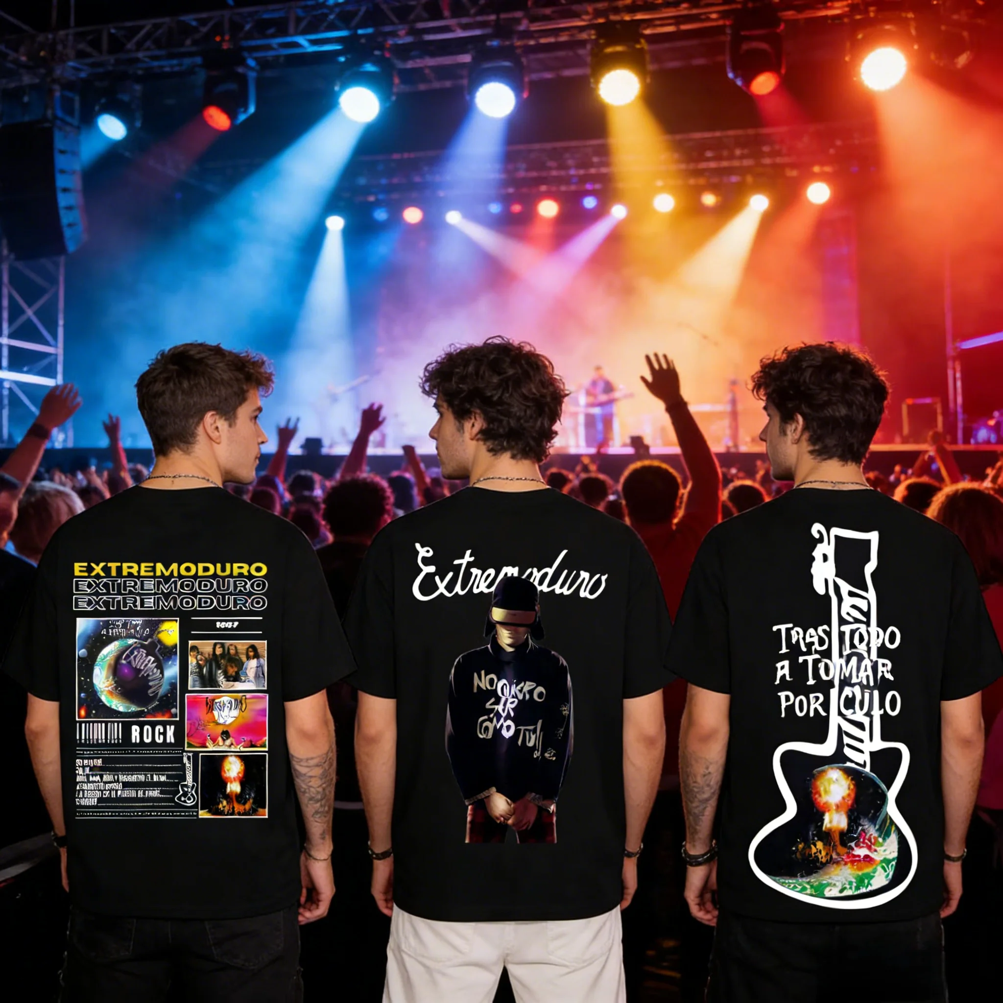 

Rock Band EXTREMODURO Tour 2025 Cover T-shirt Men Women Fashion Vintage Short Sleeve T Shirts Summer Pop Loose Oversized T Shirt