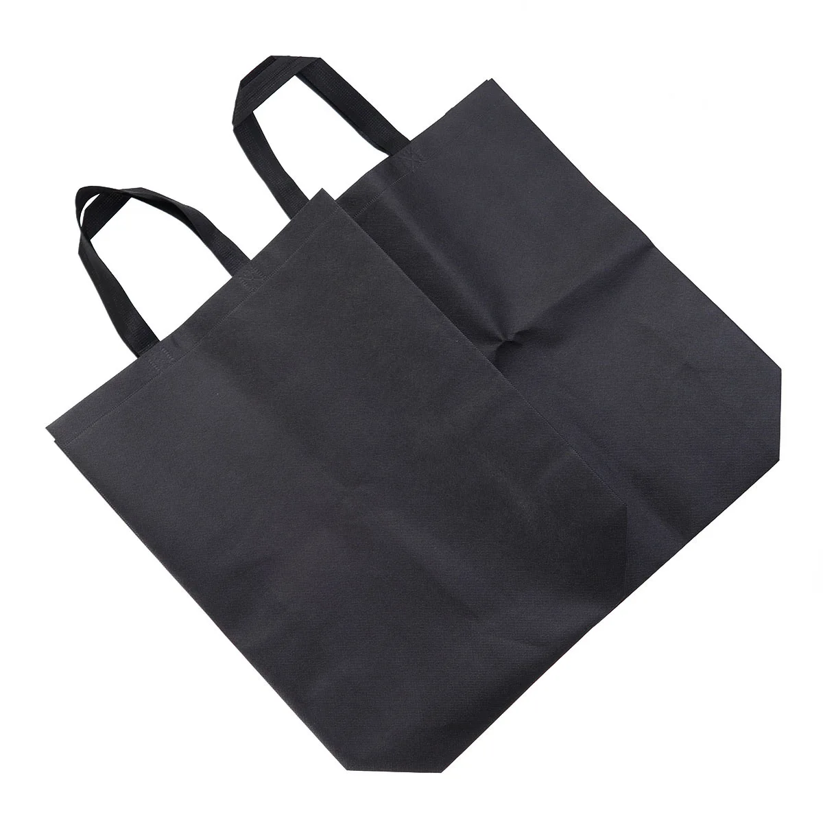 

4Pcs Non-Woven Foldable Bags Eco-Friendly Reusable Strong Handles 35x12x41cm Black Shopping Bag Folding Pouch Storage Bag