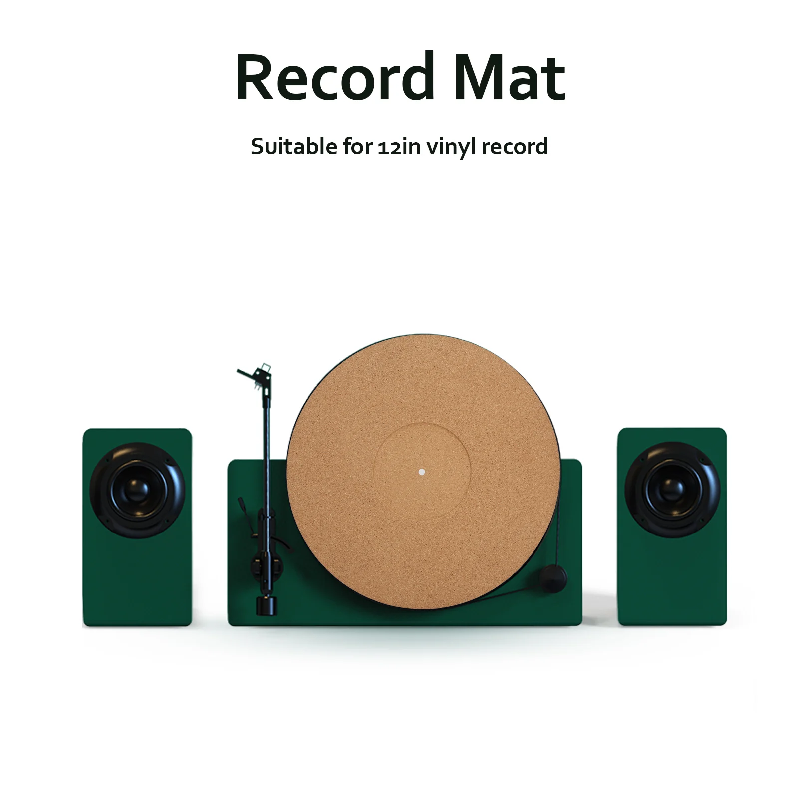 12in Record Pad Soft Cork Anti‑Static Non‑Slip Turntable Slipmat Pad Diameter 295mm Music Recording Equipment Record Slipmat