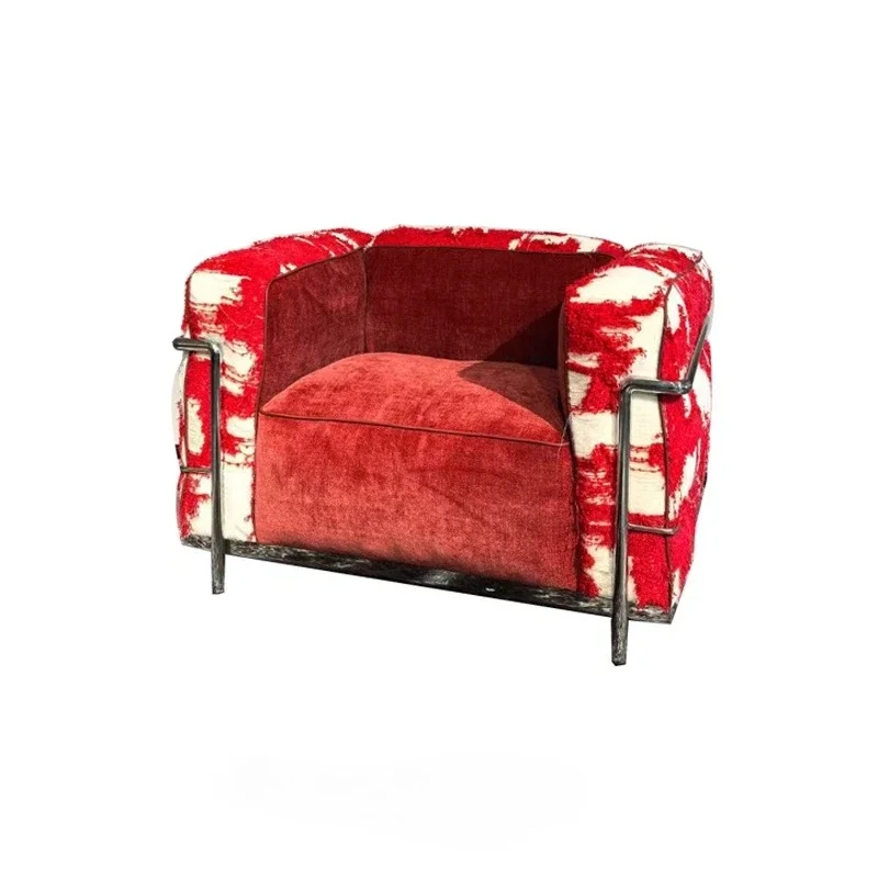 

Dopamine retro red LC3 single sofa down medium and ancient style double store leisure sofa