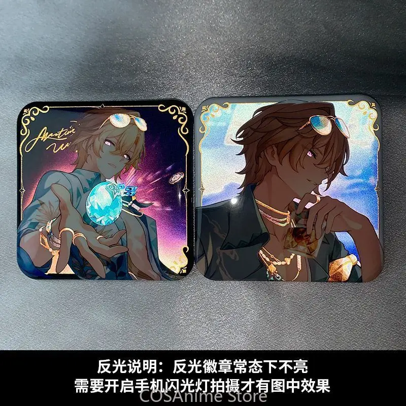 Honkai：Star Rail Aventurine Anime Cosplay Double Flash Tinplate Badge Bag Costume Brooch Pins Bedge Shikishi Xmas Gift