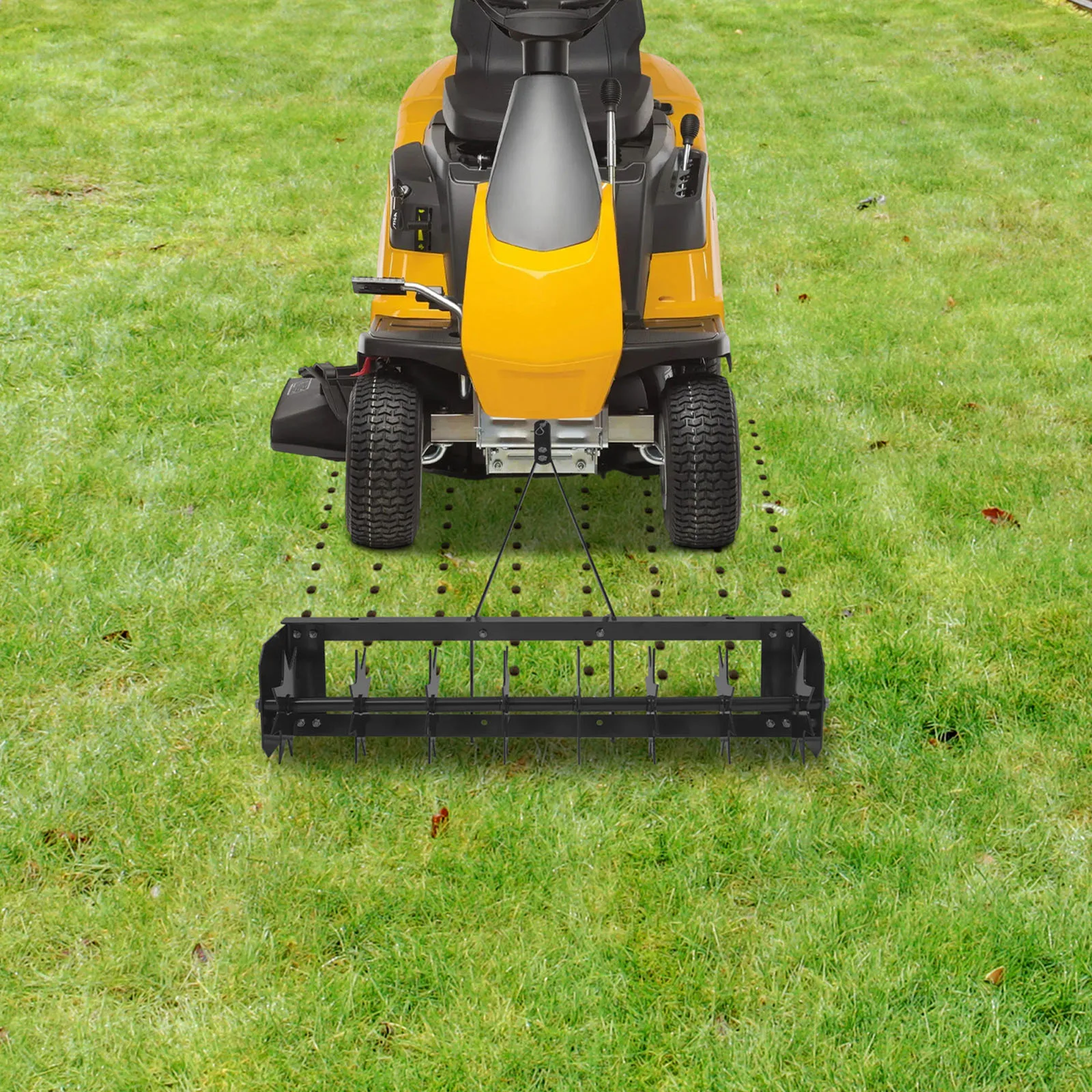 8-Spikes Rasenbelüfter, manueller Rasenbelüfter zum Ziehen, Locher für Gartenrasen, Eisen, 78,5 cm