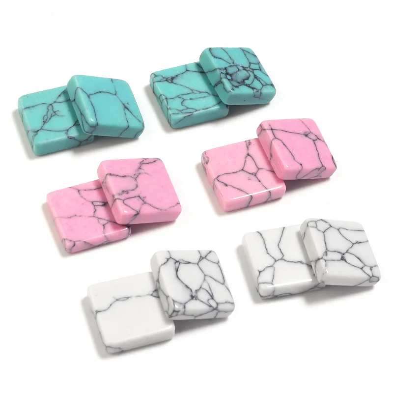 

20/10Pcs 4 6 8 10 12mm Square Natural Stone Cabochon Flatback Cameo Loose Spacers For DIY Earring Jewelry Making Fitting Supply