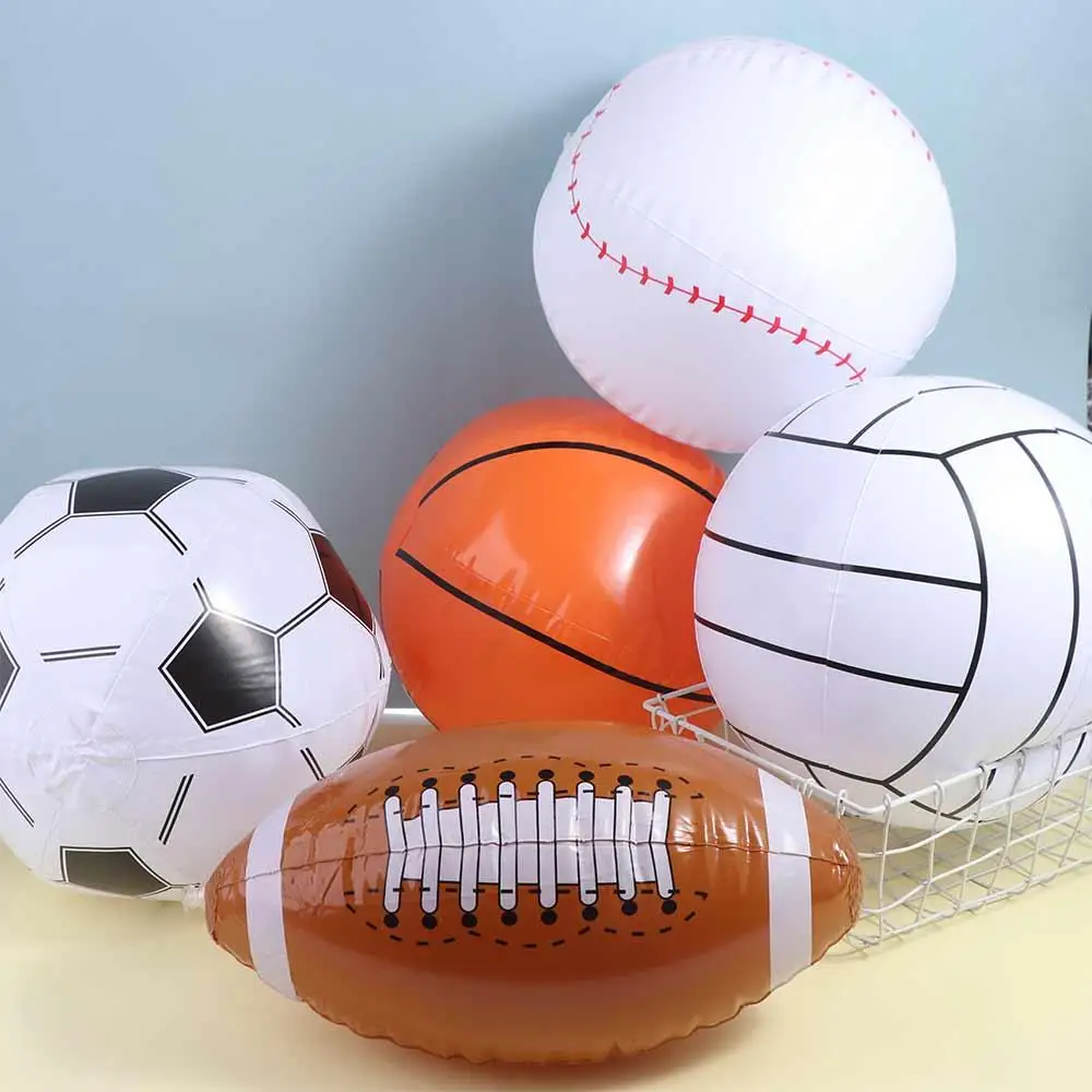 Rugby Inflatable Football Basketball Beach Ball Inflatable Baseball Sport Balls Blow Up Inflatable Toy Ball Party Decorations