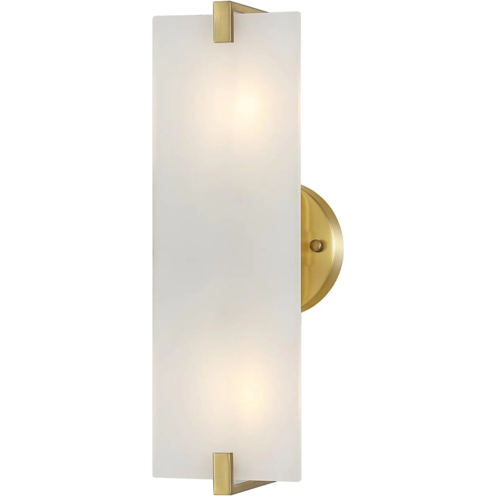 

US Modern Gold Wall Sconce 2-Lights Mid Century Bathroom Vanity Wall Light Frosted White Acrylic Glass Shade Industrial Pole