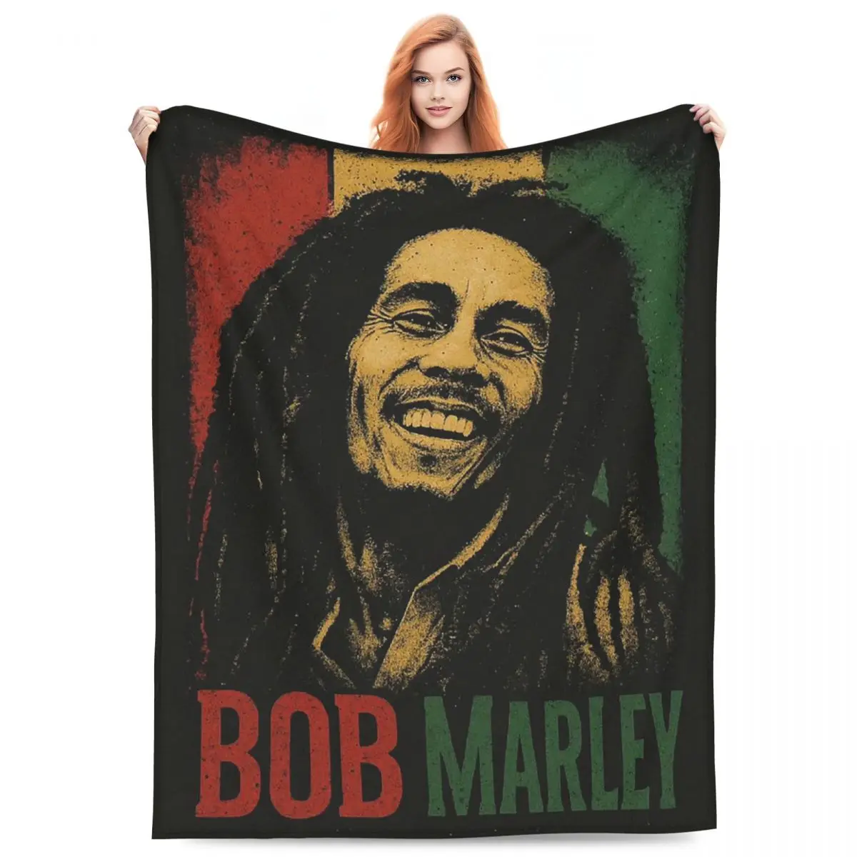Bob Marley Album Reggae Music Jamaican Style Blanket Flannel Throw Blanket Throw Blankets for Bedding Throws Bedspread Quilt
