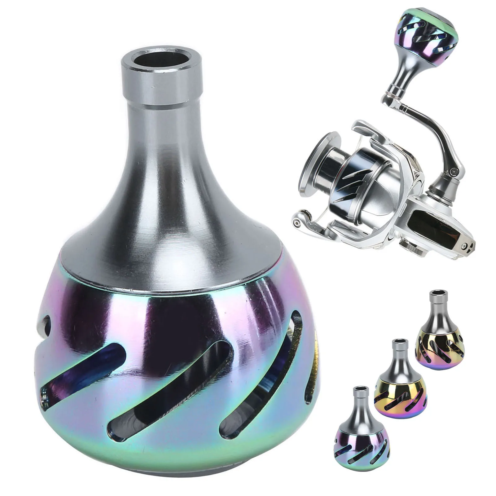 جميع المعادن الملونة بكرة الصيد مقبض مقبض ، مقبض السلطة ، استبدال الملحقات #1