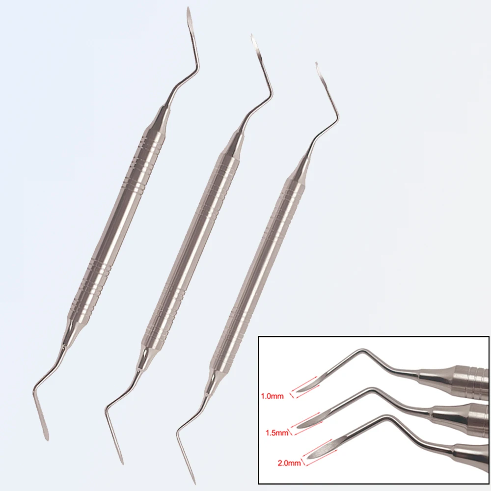 3pcs Dental Root Tip Pick Elevator Sharp Stainless Steel Surgical Tool for Minimally Invasive Tooth Extraction Surgery