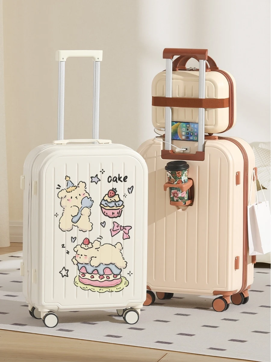 valise-de-cabine-pour-femme-grande-capacite-motif-dessin-anime-mignon-20-pouces-poignee-en-alliage-d'aluminium-design-esthetique-tendance-internet