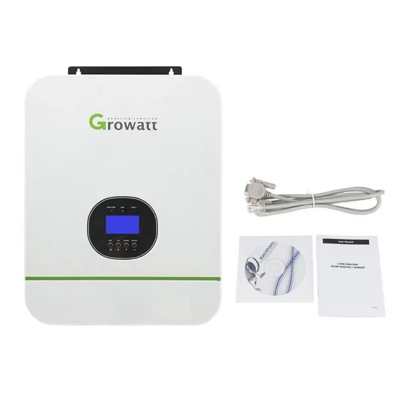 GROWATT SPF 5000TL HVM OFF GRID SOLAR INVERTER HIGH FREQUENCY INVERTER AC INPUT BATTERY INPUT PV INPUT CIRCUIT BREAKER