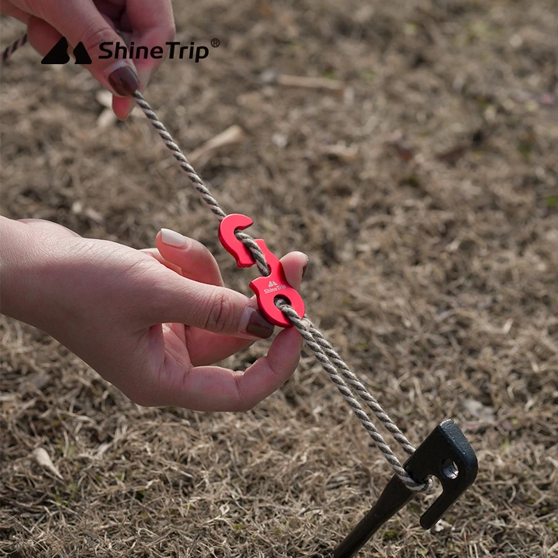 10PCS Outdoor Tent Wind Cord Rope Buckles Adjusters Buckles Aluminum Alloy Rope Tensioner Fastener Tent Securing Accessories