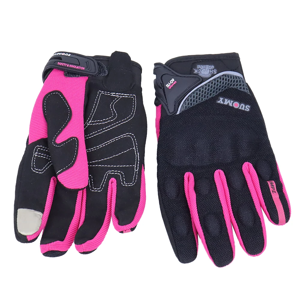 SUOMY Women Purple Motorcycle Gloves Touch Screen Full Finger Racing/Climbing/Cycling/Riding Sport Windproof Motocross Gloves