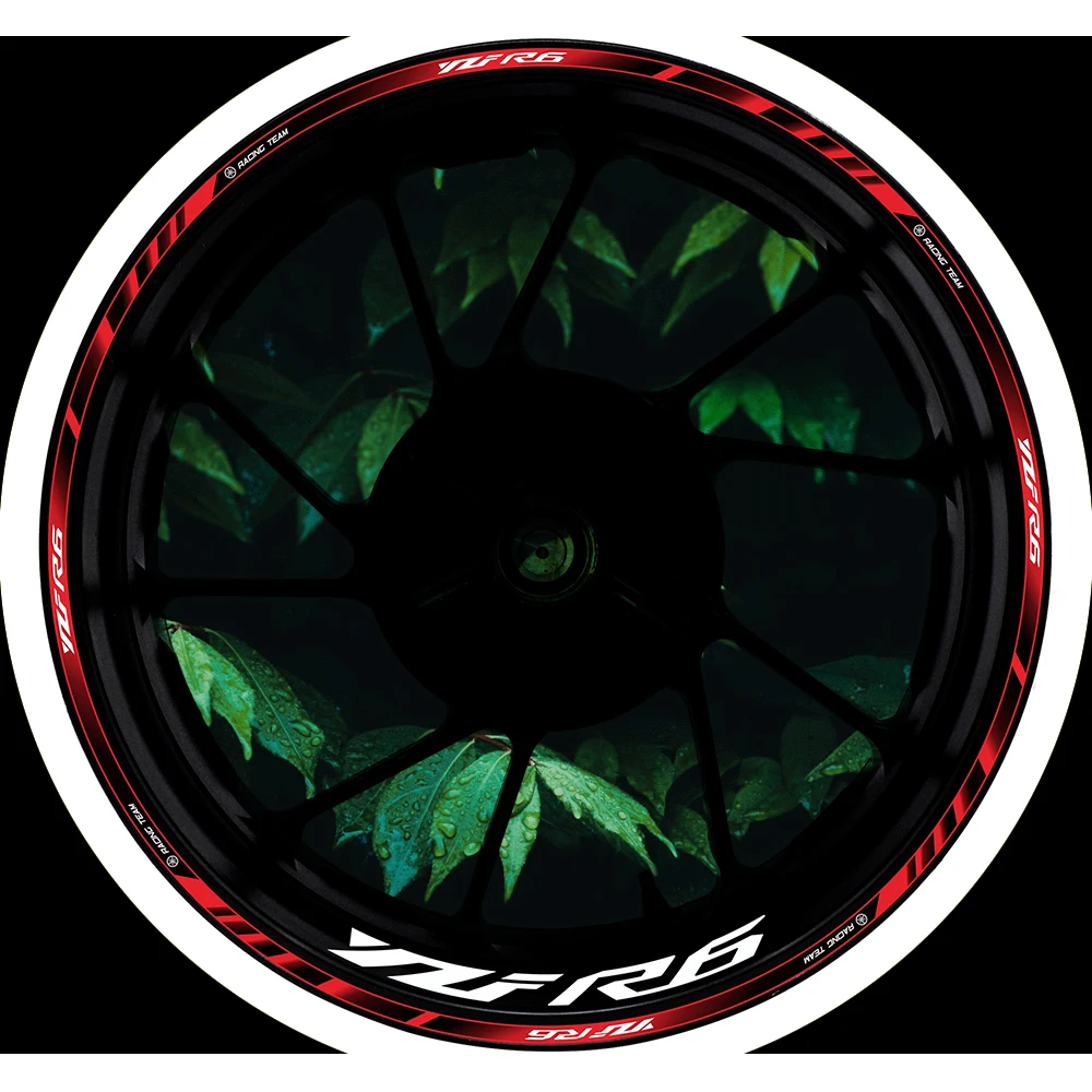 

Для мотоцикла YZF R6 YZF-R6 17-дюймовая наклейка на переднюю и заднюю ступицу колеса, светоотражающая модифицированная водонепроницаемая декоративная наклейка на обод