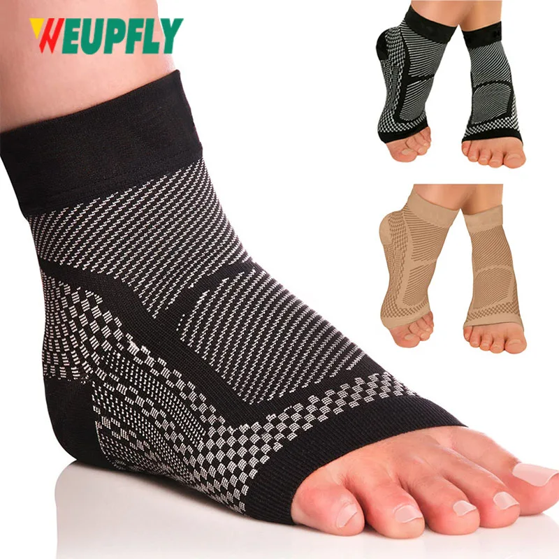 WEUPFLY 1 Pair Ankle Brace Compression Sleeve - Plantar Fasciitis Sock with Foot Arch Support Reduces Swelling & Heel Spur Pain