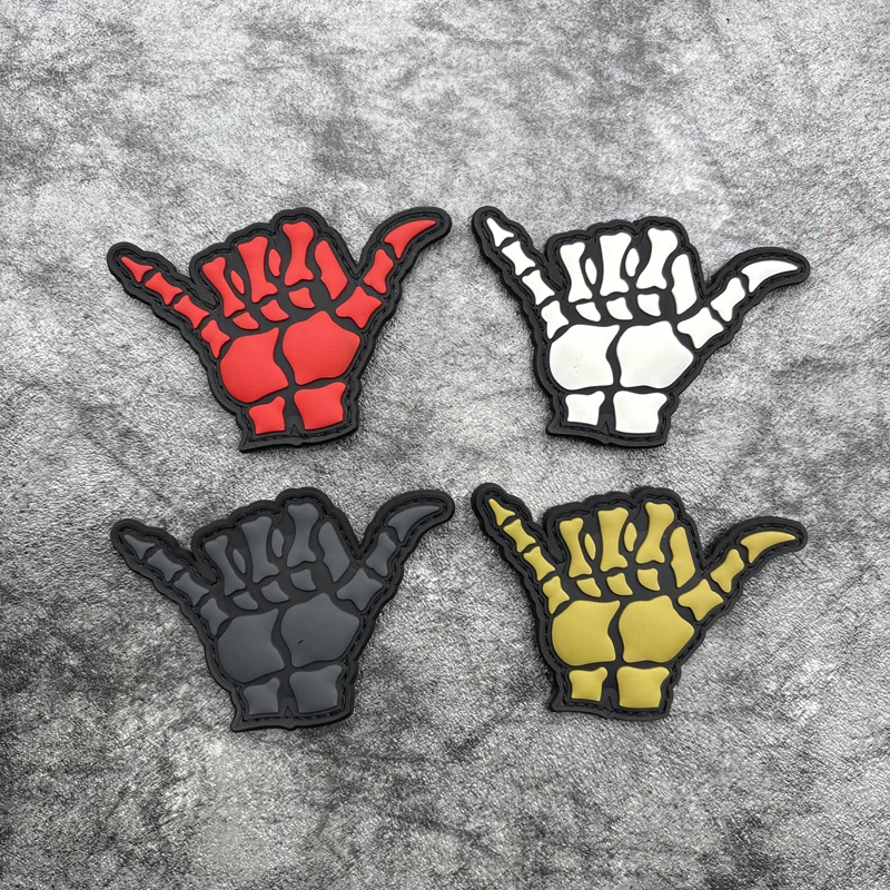 Creative Gesture-Shaped Pvc Arm Patches, Glow-In-The-Dark Personalized Patches, Badge Appliques, Decorative Fabric Patches for Jackets, Backpacks, Hats, Canvas Bags, and Handbags, with a Fleece Backing