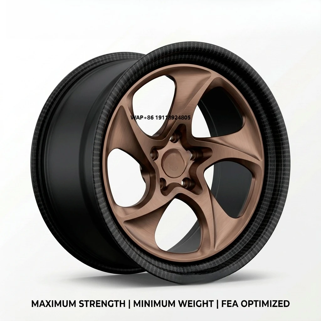Custom Forged Wheels 20 21 22 Inch for McLaren GT 5 Spoke Bronze With Carbon Fiber Lip Rims DOT Certified