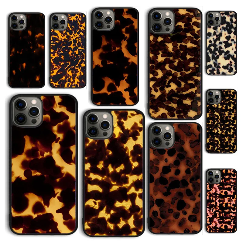 Autumu Tortoise Shell Marble Pattern Phone Case Cover for iPhone 16 15 12 mini 11 13 14 Pro Max SE 2020 6S 7 8 Plus Coque