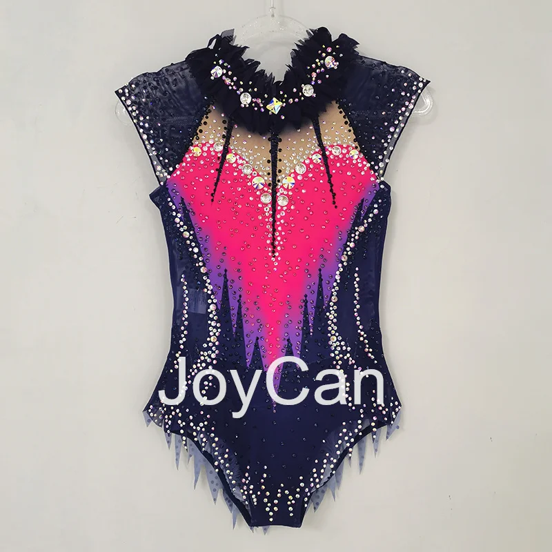 

JoyCan Rhthmic Gymnastics Leotards Girls Women Blue Spandex Elegant Dance Wear for Competitiion