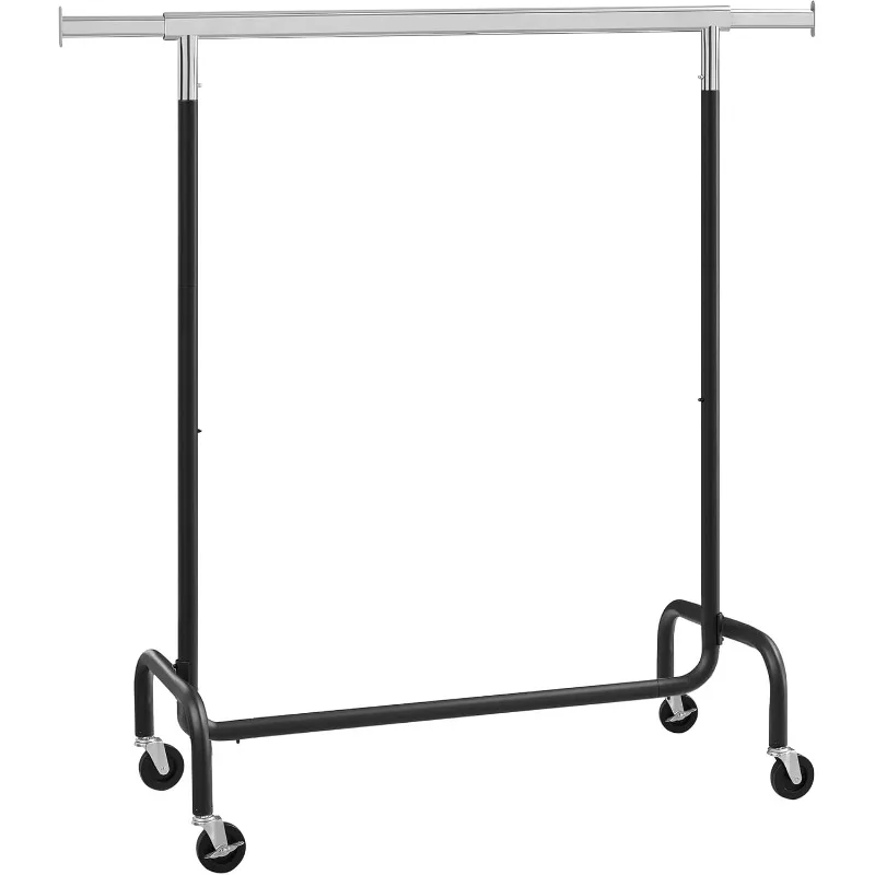 Clothes Rack with Wheels, Clothing Rack for Hanging Clothes, Heavy-Duty Garment Rack with Extendable Hanging Rod