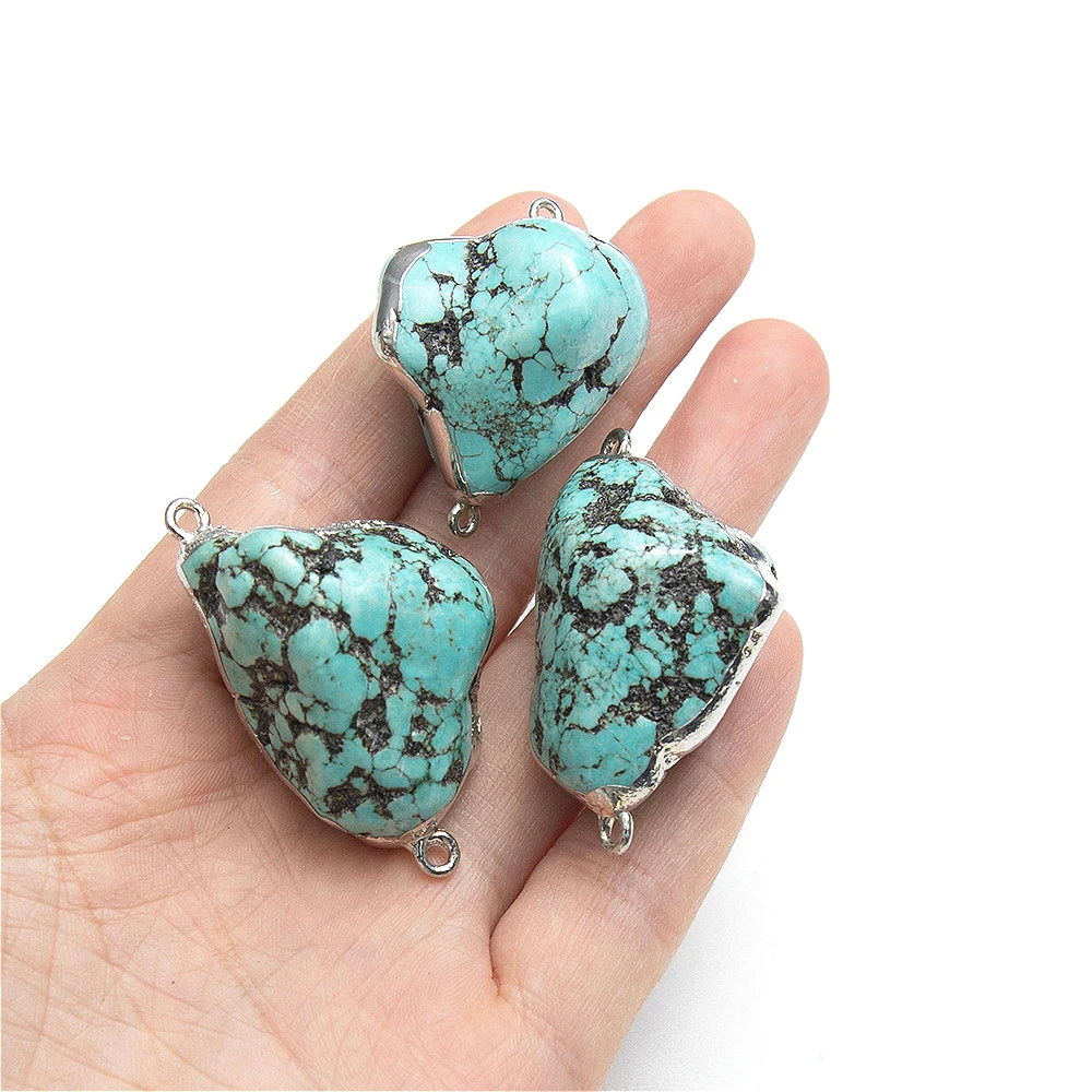 40x50 мм 1 шт. модный высококачественный бирюзовый камень нерегулярный разъем подвески для женщин/мужчин DIY ожерелье браслет аксессуары подарок