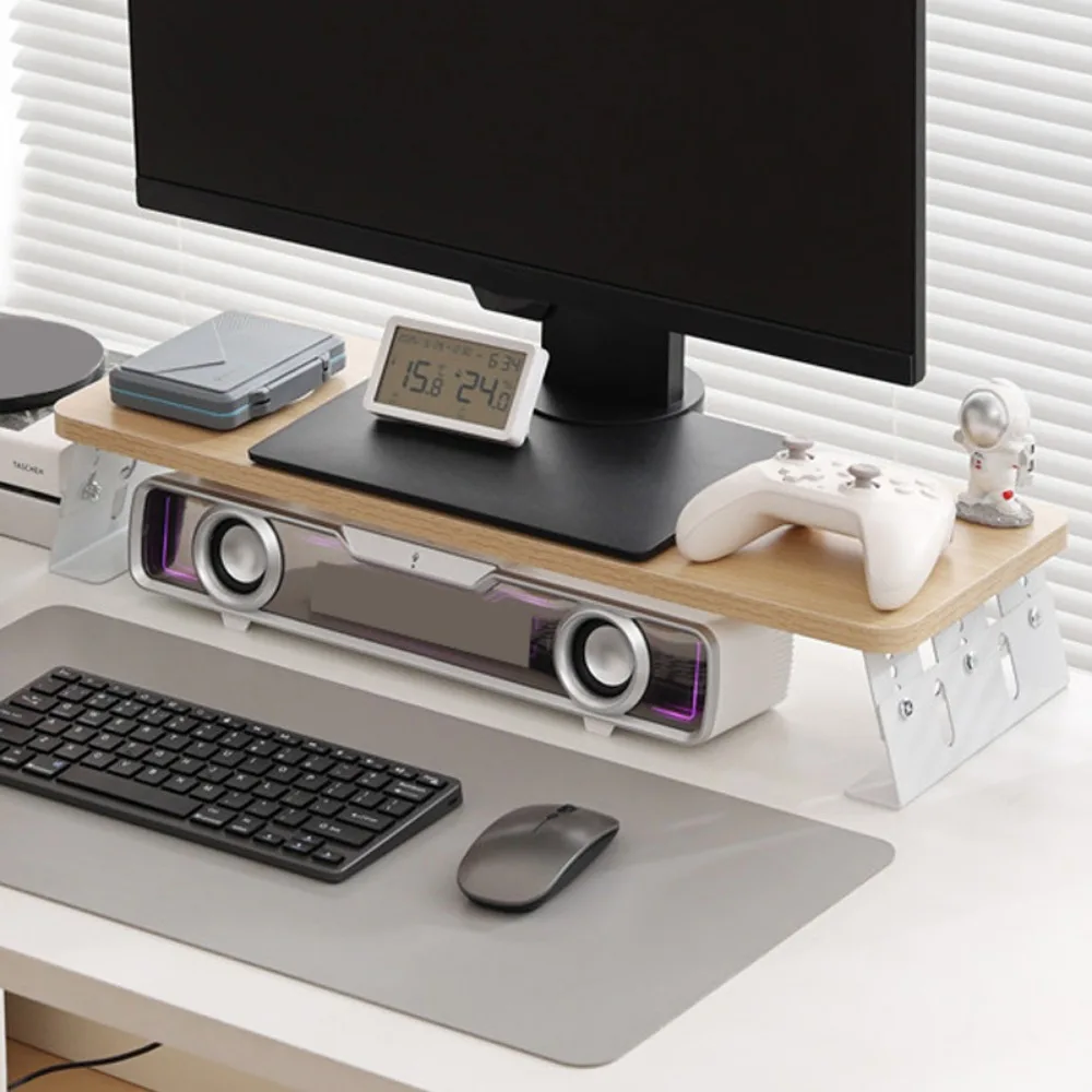 

Компьютерный монитор из дерева + углеродистой стали, приподнятая стойка, регулируемая по высоте, стабильный подшипник, опорный кронштейн для монитора, 4 шестерни