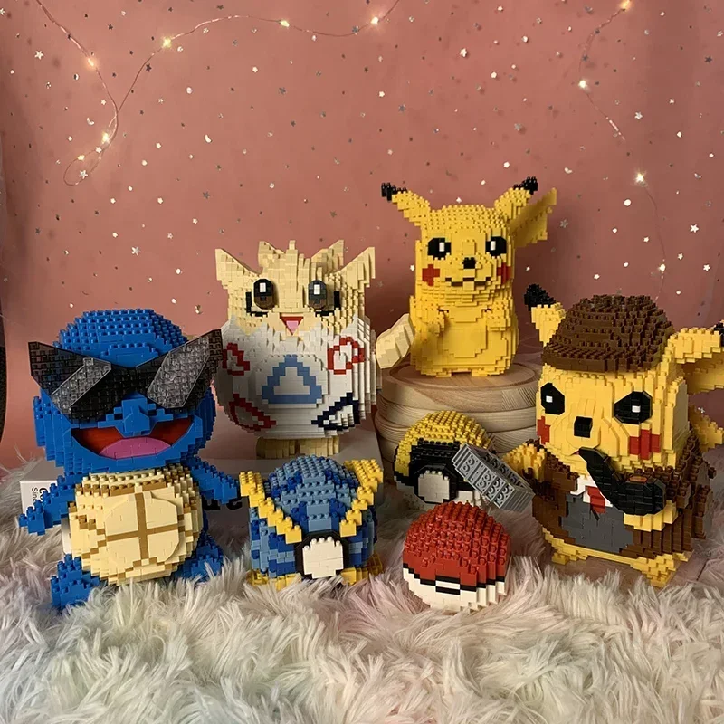 20 Designs Pokemon Building Blocks Pikachu Micro Blocks Cartoon Anime Diamond Building Toys Charizard Block Toy Game