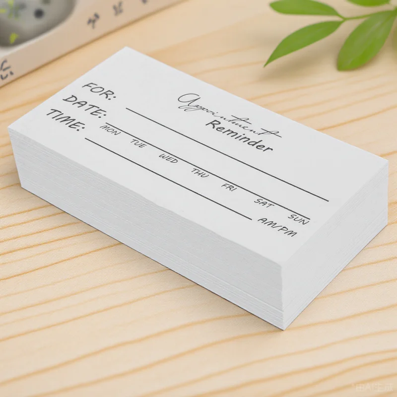 

50Pcs Writable Appointment Reminder Cards Multiple Templates Smooth Writing Experience Stylish Design Personal Family Office Use