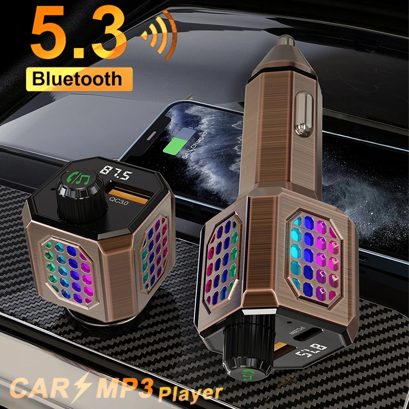 LED Digital Display Bluetooth 5.3 Transmitter Adapter 3.5MM AUX MP3 Player HIFI Audio Adapter For PC TV Car Home Speaker