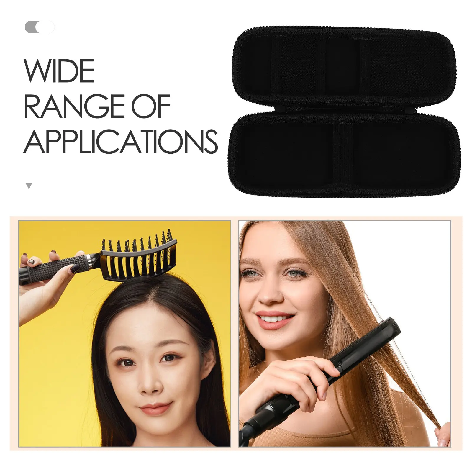 Lightweight Hair Curler Organizer Bag Portable Eva Travel Case for Curling Iron Flat Iron with Zipper Scratch Resistant Storage