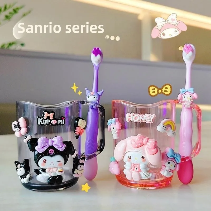

Kawaii cartoon character Kulomi children mouthwash cup toothbrush cup boy toothbrush rack baby girl wash cute cup set wholesale
