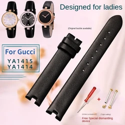 For g-ucci notch watchband ya141401 ya141501 Leather watch strap belt women GC Leather chain 12mm 14mm soft wrist band Bracelet