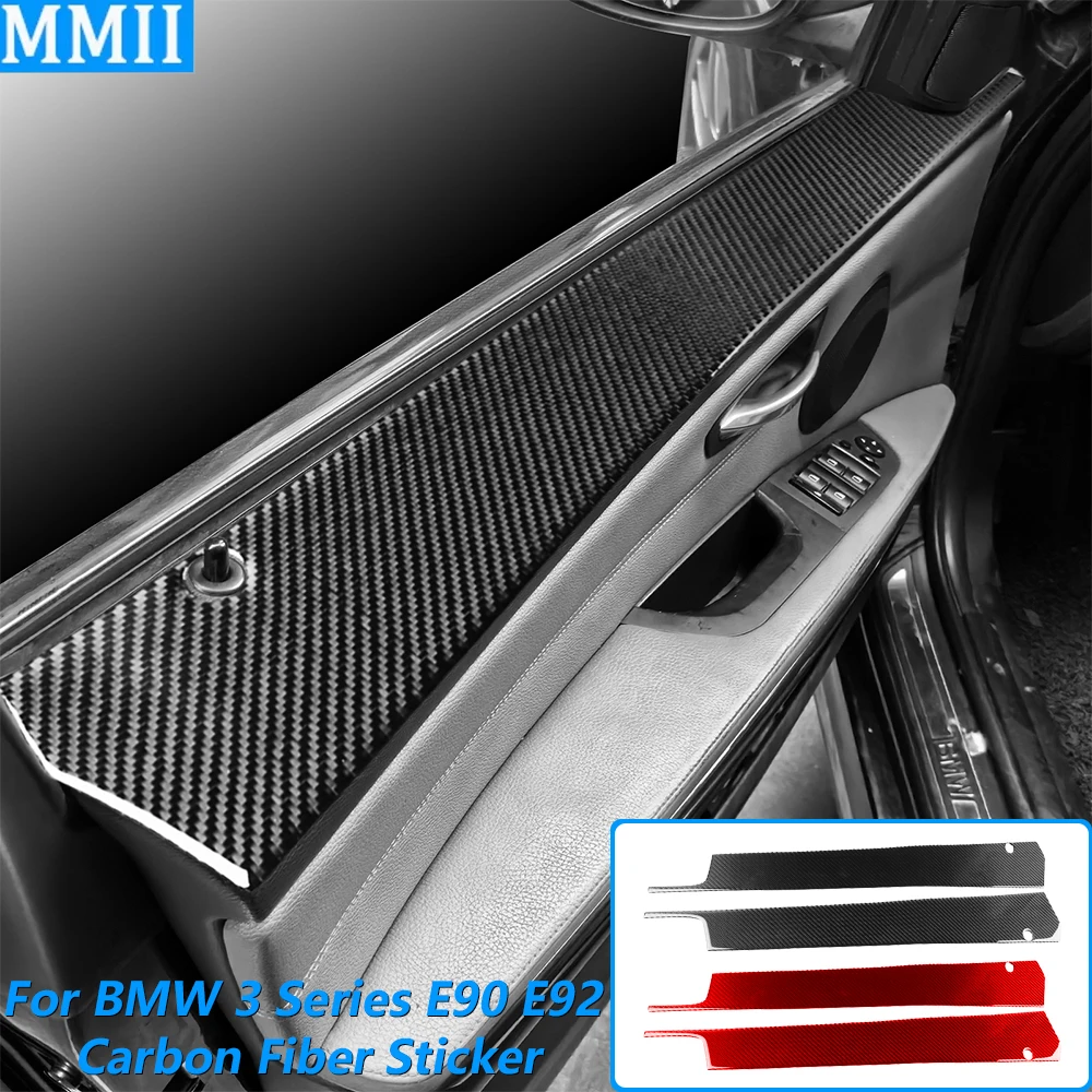 

Декоративная накладка на переднюю внутреннюю панель двери из карбона для BMW 3 серии E90 E92 M3 2005-2012, аксессуар для автомобиля, декоративная наклейка