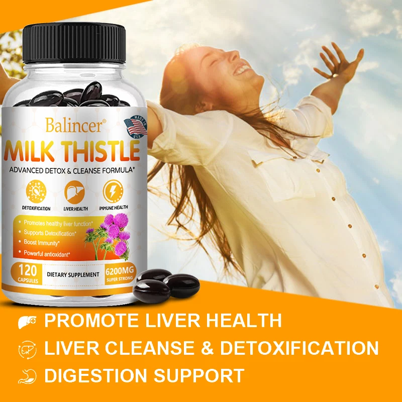 High Dose Dandelion and Artichoke Milk Thistle Capsules Liver Complex, Liver Health, Cleansing and Detoxification Supplement