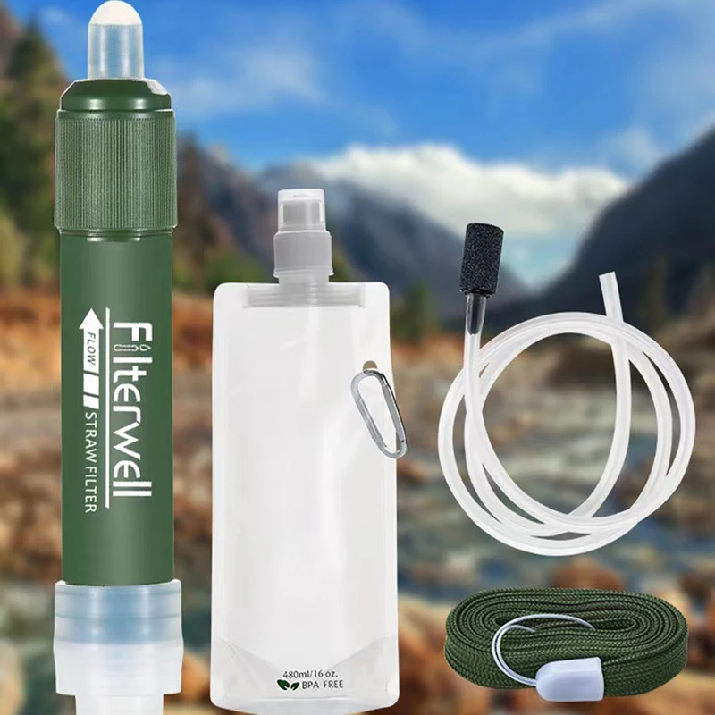 

Mini Camping Water Purifier TUP Carbon Fiber Water Bag Outdoor Portable Water Purification Filtration Tool