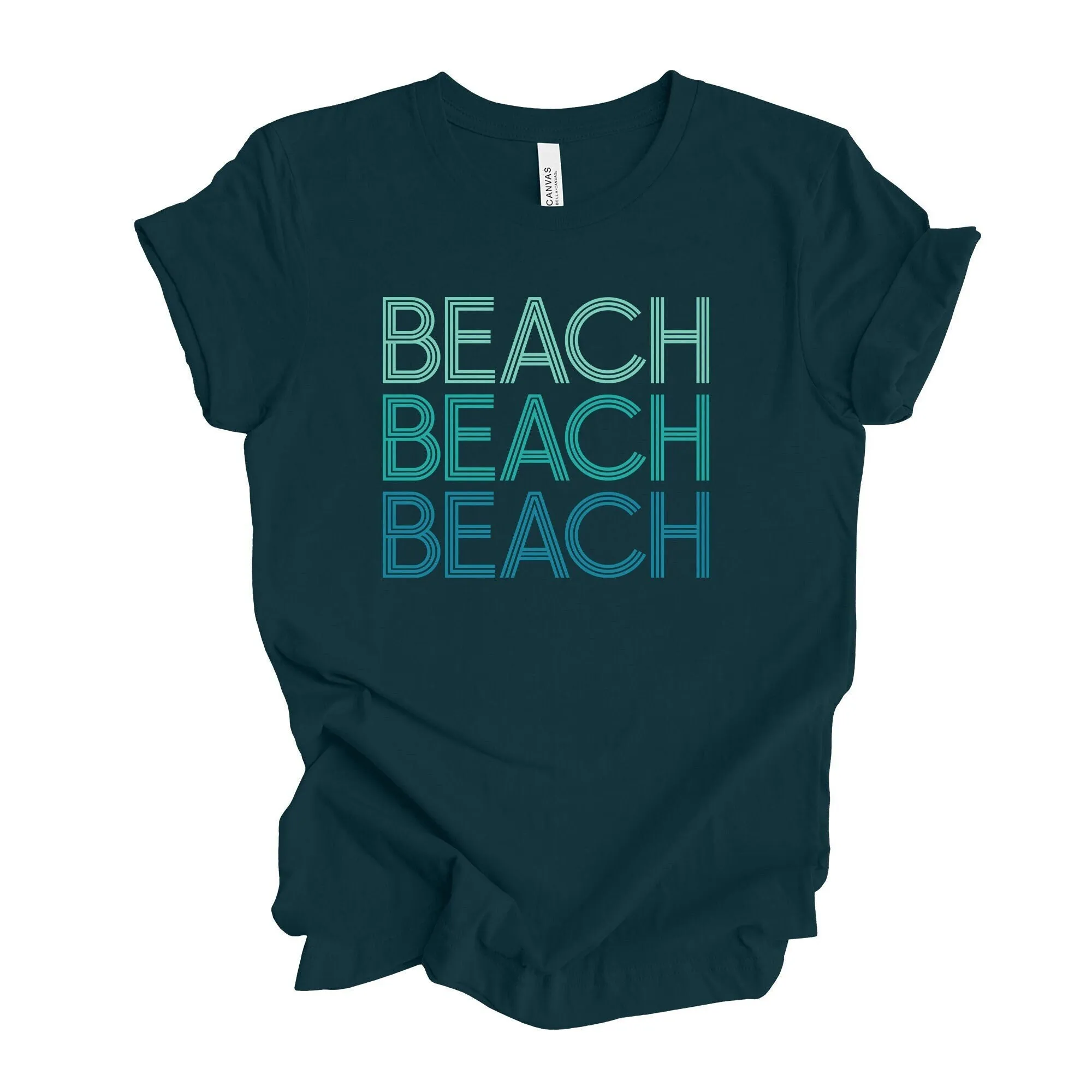 Summer Beach T Shirt Cute Repeating Echo Design On Premium Unisex 4 Color Choices 3X 4X