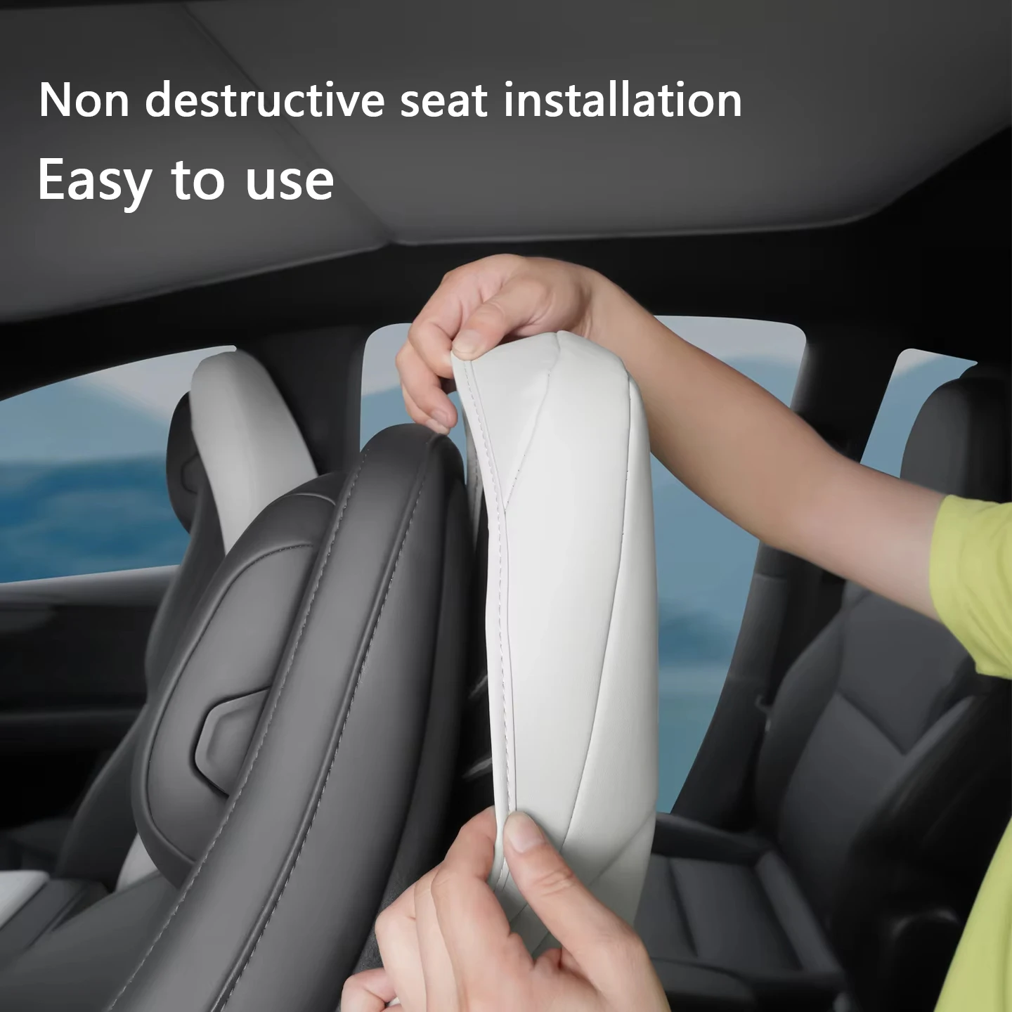 For Tesla Model Y Juniper YL 6-Seater Car Seat Back Anti Kick Pad Leather Full Surround Seat Back Anti Scratch Protector Cover