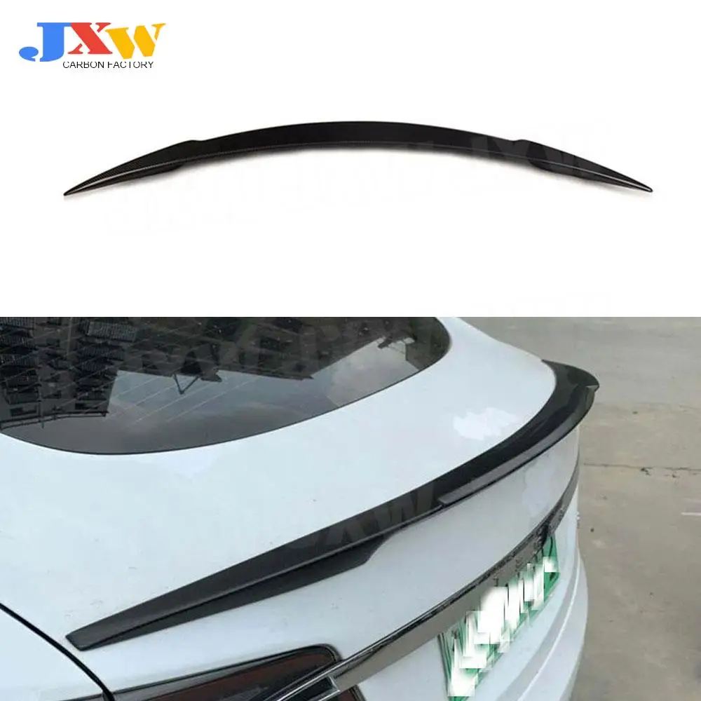 

Carbon Fiber Rear Spoiler Boot Lid Duck Wings for Tesla Model S Sedan 60 70 75 85 90 D P85D P90D P100D 2012 - 2019 Car Styling