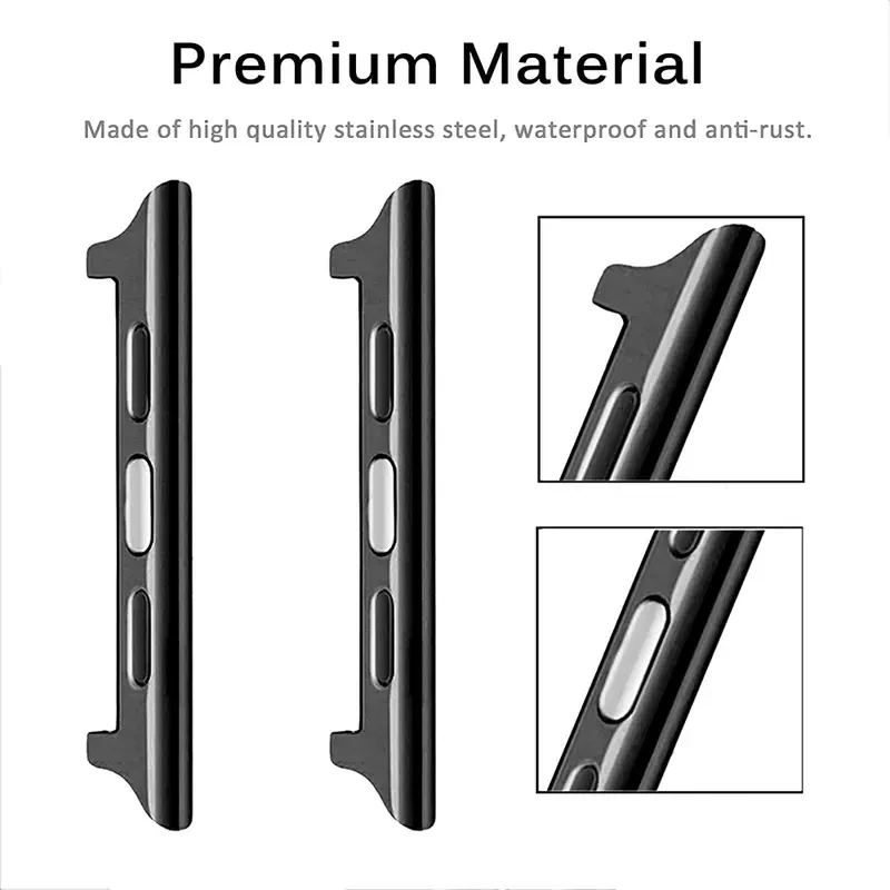 

Connector For Apple Watch bands Series 9 8 7 6 5 4 SE 44mm 42mm 41mm 45mm Ultra 2 49mm Spring Bar Metal Stainless Steel Adapter