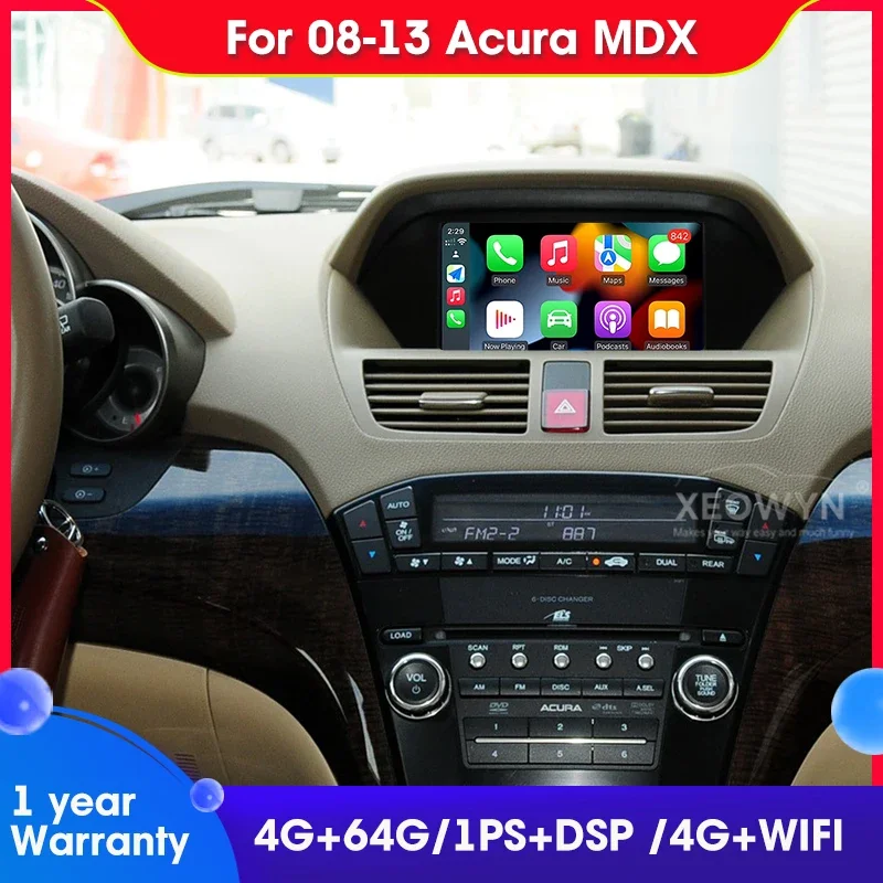 Android 12 For Honda Acura MDX 2008 2009 2010 2011 2012 2013 128gb Multimedia  Car Radio Audio GPS Apple Carplay drop shipping