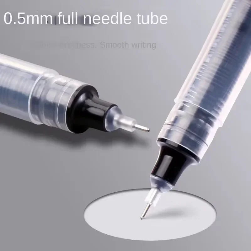 Novo 5 pçs exame assinatura caneta esferográfica 0.5mm preto azul tinta canetas de gel de alta capacidade para escrever escola escritório artigos de papelaria suprimentos