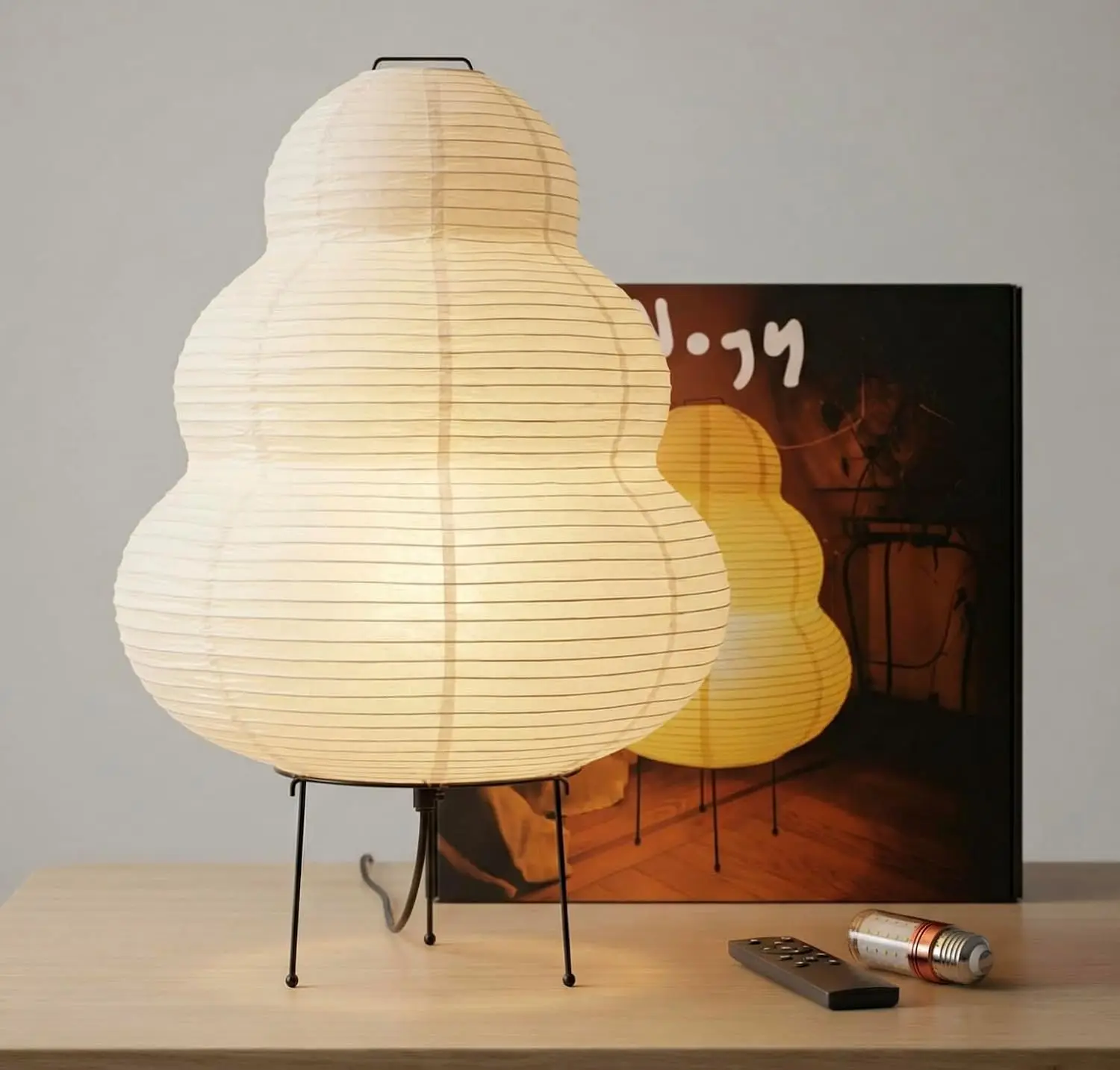 

Japanese Rice Paper Floor/Table Lamp - Soft Ambient Lighting for Bedroom & Dorm